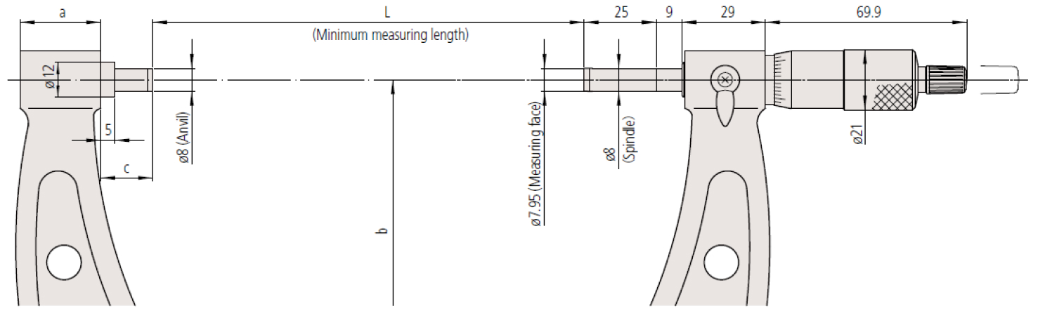 Panme đo ngoài cơ khí Mitutoyo 103-172 1 Panme đo ngoài cơ khí Mitutoyo 103