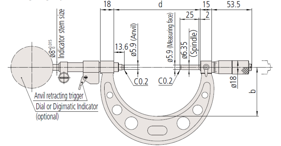 Panme đo ngoài đồng hồ Mitutoyo 107