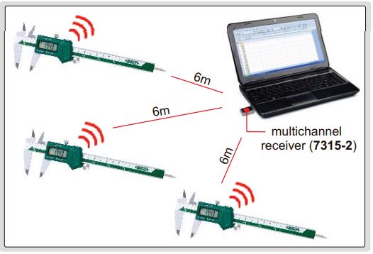 Thước kẹp điện tử kết nối không dây (không chống nước) Insize 1113-200 3 Thước kẹp điện tử kết nối không dây Insize (không chống nước)