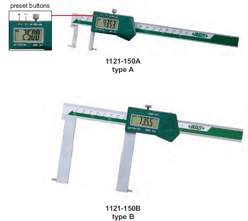 Thước kẹp điện tử đo rãnh trong Insize 1121-3001A 3 Thước kẹp điện tử đo rãnh Insize (Không chống nước) 1120