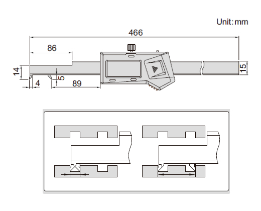 Thước kẹp điện tử đầu móc Insize (Không chống nước) 1122