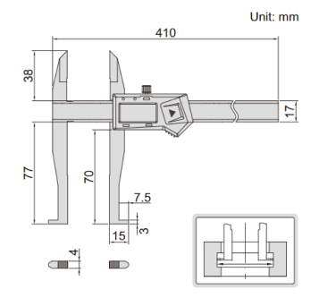 Thước kẹp điện tử đo lỗ khoan sâu Insize 1129