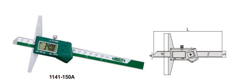 Thước đo sâu điện tử (loại tiêu chuẩn, không chống nước) Insize 1141