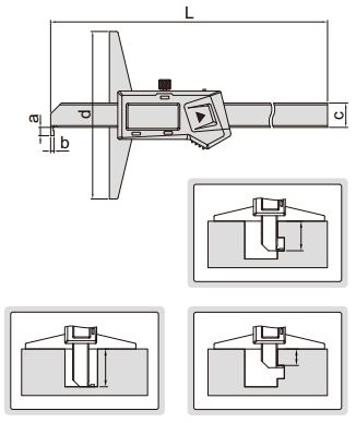 Thước đo sâu điện tử loại ngàm móc (không chống nước) Insize 1142