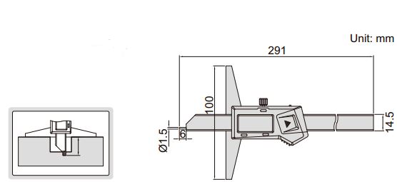 Thước đo sâu điện tử đầu đo dạng điểm (không chống nước) Insize 1143-200AWL 4 Thước đo sâu điện tử đầu đo dạng điểm (không chống nước) Insize 1143
