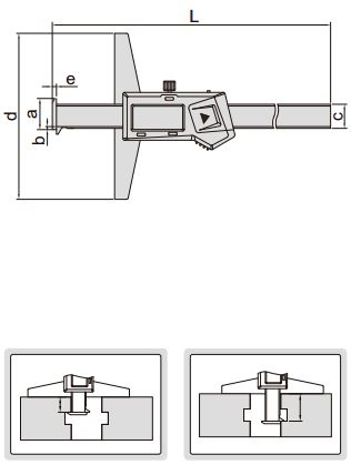 Thước đo sâu điện tử loại 2 ngàm móc (không chống nước) Insize 1144