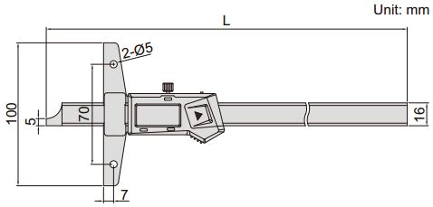 Thước đo sâu điện tử có thể gắn thêm đế dài Insize 1147
