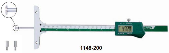 Thước đo sâu điện tử loại đầu đo tròn (không chống nước) Insize 1148