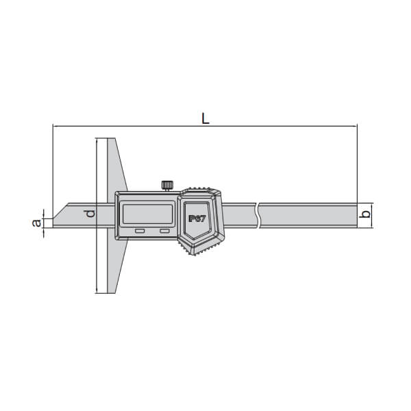 Thước đo độ sâu điện tử chống nước IP67 Insize 1149