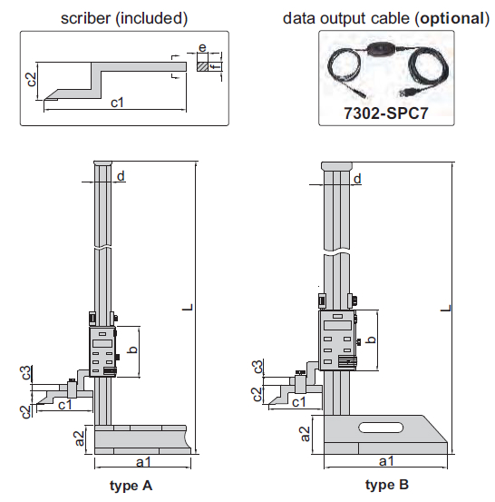 Thước đo cao điện tử (không chống thấm nước) Insize 1150-600 3 Thước đo cao điện tử (không chống thấm nước) Insize 1150