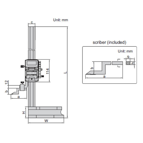 Thước đo cao điện tử có tay quay Insize 1156-600 3 Thước đo cao điển tử có tay quay Insize 1156