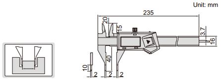 Thước kẹp điện tử mỏ nhọn dài Insize (Không chống nước) 1169