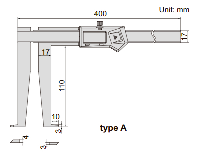 Thước kẹp điện tử đo rãnh trong Insize 1178-300WL 2 Thước kẹp điện tử đo rãnh Insize (Không chống nước) 1178