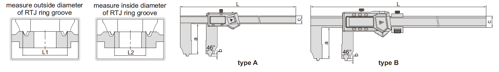 Thước kẹp điện tử đo khe/rãnh Insize (Không chống nước) 1179