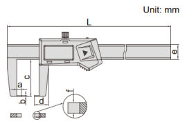 Thước kẹp điện tử đo biên dạng ngoài hẹp Insize (Không chống nước)