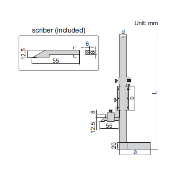 Thước đo cao cơ khí Insize 1253