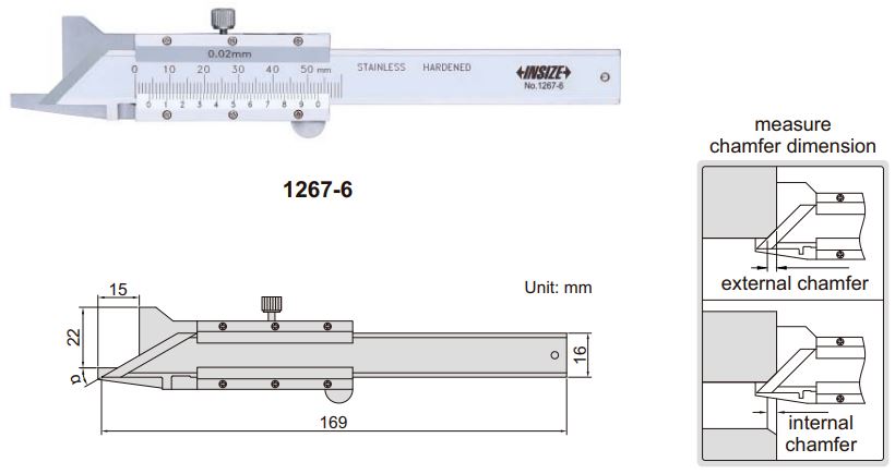 Dưỡng đo góc vát Insize 1267
