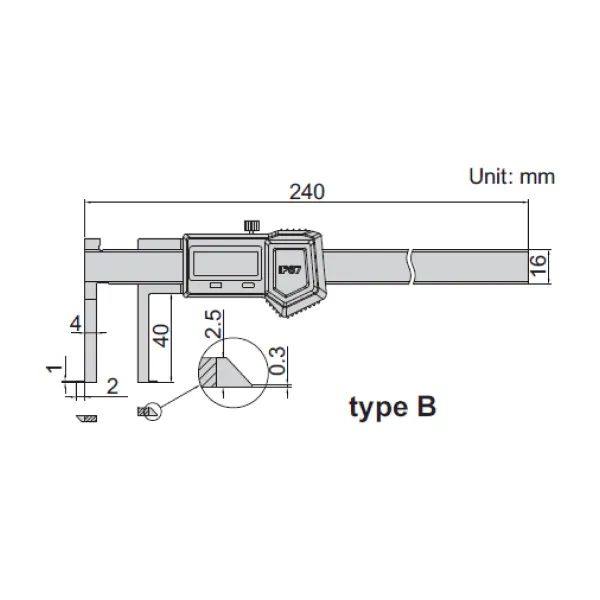 Thước kẹp điện tử đo rãnh trong Insize 1520-150P 2 Thước kẹp điện tử đo rãnh Insize (Không chống nước) 1520