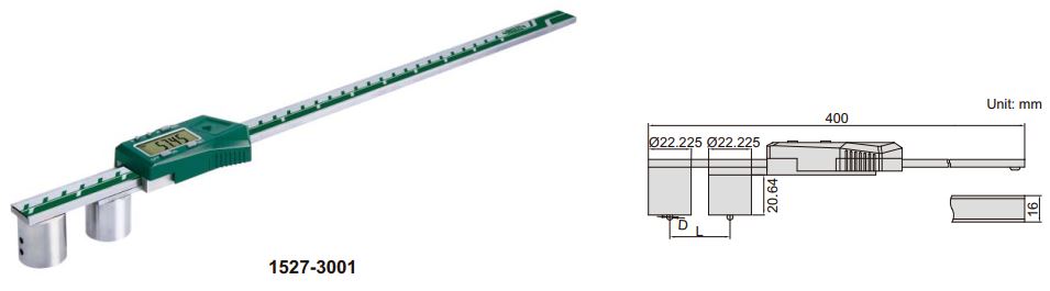 Thước kẹp điện tử tùy biến đầu bi Insize (Không chống nước) 1527