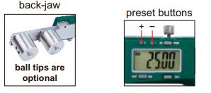 Thước kẹp điện tử tùy biến đầu bi Insize (Không chống nước) 1527