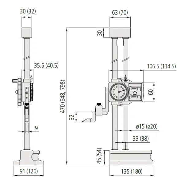 Thước đo cao đồng hồ có bộ đếm Mitutoyo 192-132 2 Thước đo cao đồng hồ Mitutoyo 192-132