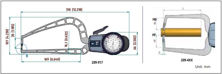 Ngàm đo kích thước ngoài loại đồng hồ Mitutoyo