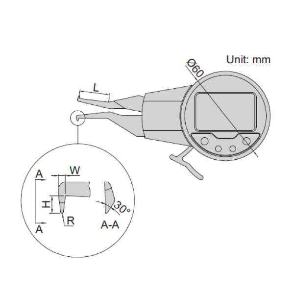 Compa điện tử đo trong Insize 2121-61 4 Compa điện tử đo trong Insize 2121