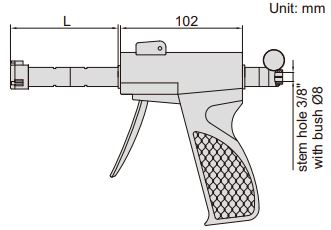 Panme PISTOL GRIP 3 đầu đo Insize 2124