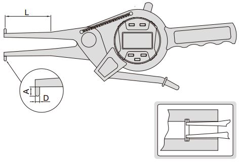 Thước kẹp điện tử đo độ dày bên trong Insize 2151