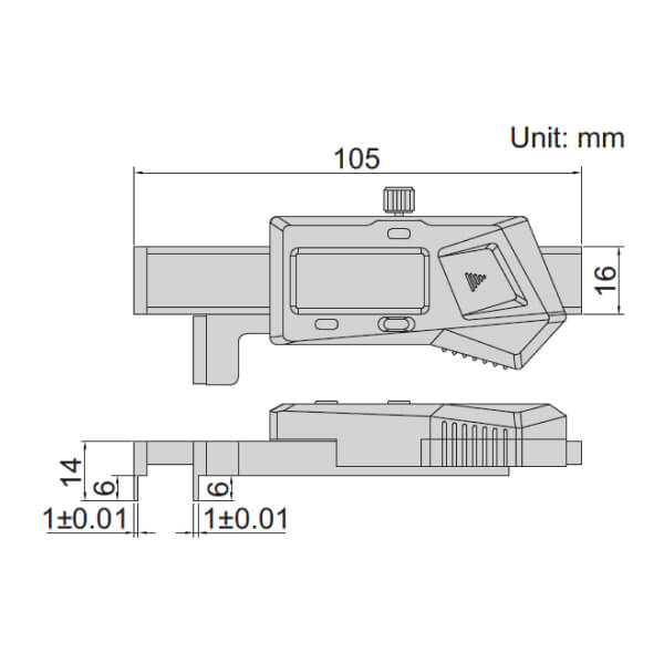 Đồng hồ đo ren côn ngoài Insize 2230