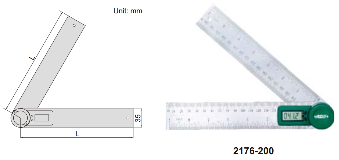 Thước đo góc điện tử Insize 2176