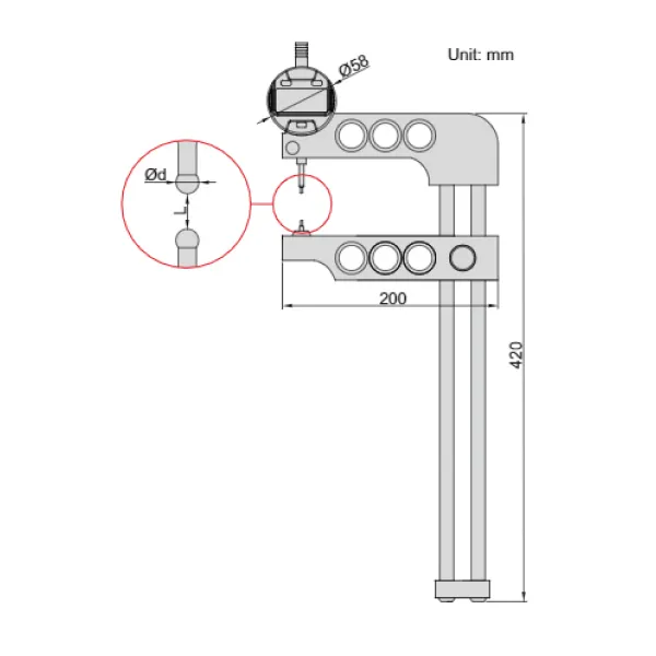 Đồng hồ đo ren côn ngoài Insize 2240-10