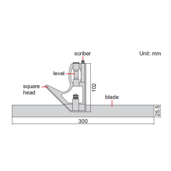 Bộ thước đo góc Insize 2276-300 (loại phổ thông)