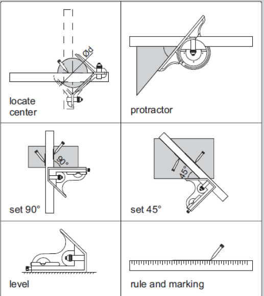 Bộ thước đo góc Insize 2278-2 5 Bộ thước đo góc Insize 2278