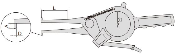 Ngàm kẹp đo trong loại đồng hồ Insize 2321-135 2 Thước kẹp cơ khí đo độ dày bên trong Insize 2321