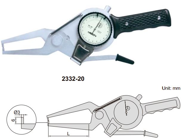 Thước kẹp cơ khí đo độ dày bên ngoài Insize 2332