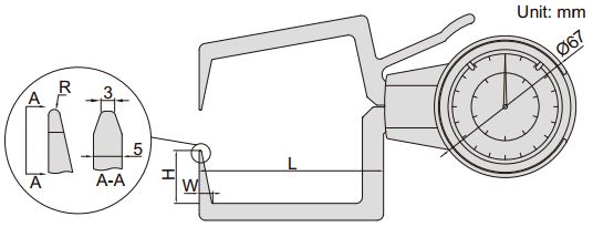 Thước kẹp cơ khí đo độ dày bên ngoài Insize 2333