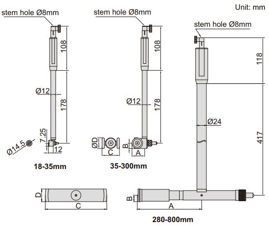Dụng cụ đo lỗ Insize 2422