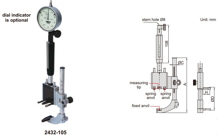 Dụng cụ đo lỗ bậc Inszie 2432