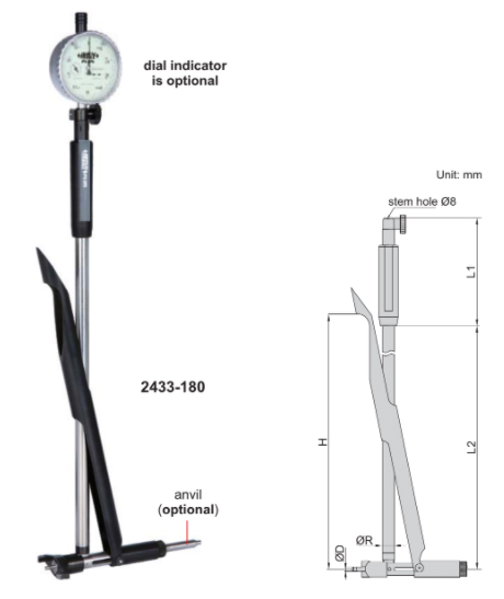 Đồng hồ đo rãnh trong Insize 2433-120 3 Đồng hồ đo rãnh trong Insize 2433