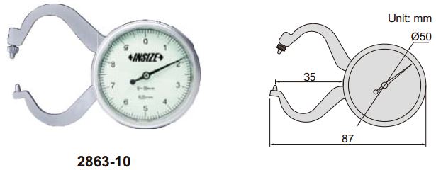 Đồng hồ đo độ dày Insize 2863