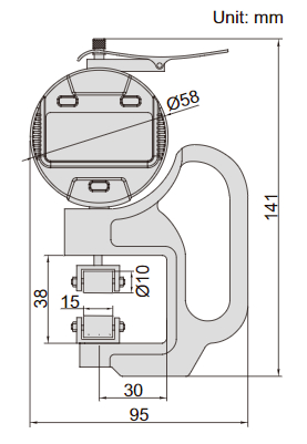 Thước đo độ dày điện tử dạng con lăn Insize 2877-10 3 Thước đo độ dày điện tử dạng con lăn Insize 2877