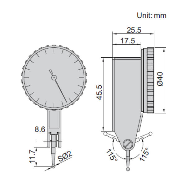 Đồng hồ so chân gập Insize 2897-02 3 Đồng hồ so chân gập Insize 2897-02