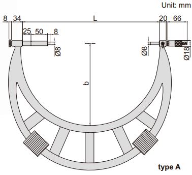 Panme cơ khí đo ngoài dải đo lớn Insize 3205-700 2 Panme đo ngoài với phần đe có thể mở rộng Insize 3205