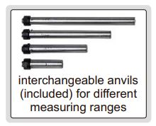 Panme cơ khí đo ngoài có thể thay đổi đầu đo Insize 3206-800 2 Panme đo ngoài với hai đầu co thể hoán đổi Insize 3206