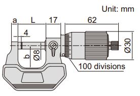 Panme đo ngoài nhanh Insize 3208