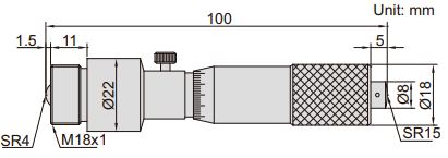 Panme đo ngoài dạng ống Insize 3225