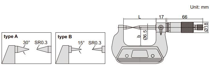 Panme cơ khí đo điểm Insize 3230-100A 2 Panme cơ khí đo điểm Insize 3230