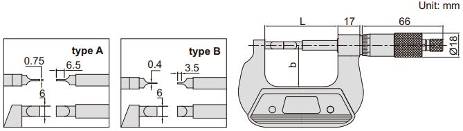 Panme cơ khí đo đường kính rãnh Insize 3232