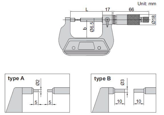 Thước panme cơ khí đo rãnh then Insize 3233-75BA 2 Thước panme cơ khí đo rãnh Insize 3233